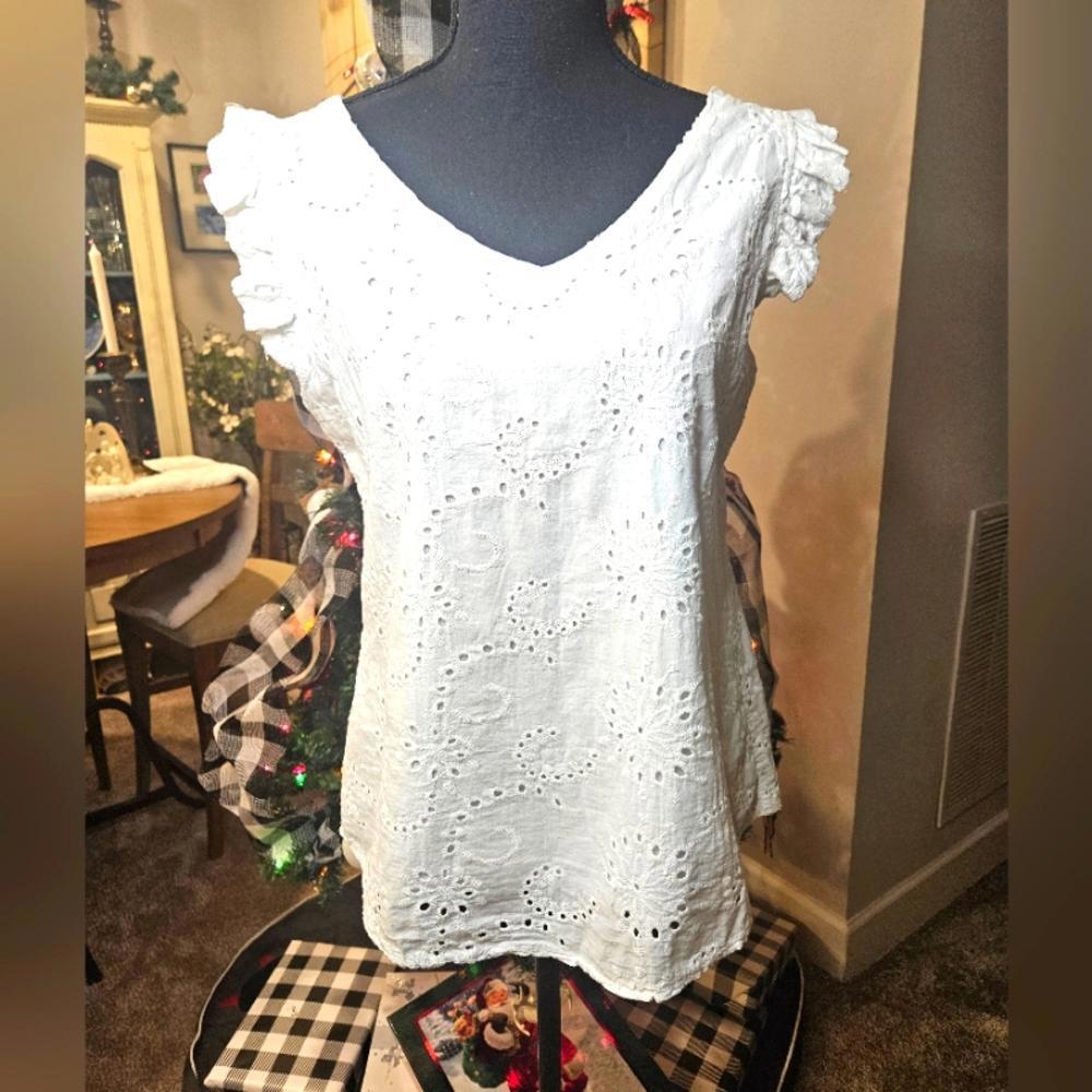 Valentina White Eyelet Blouse